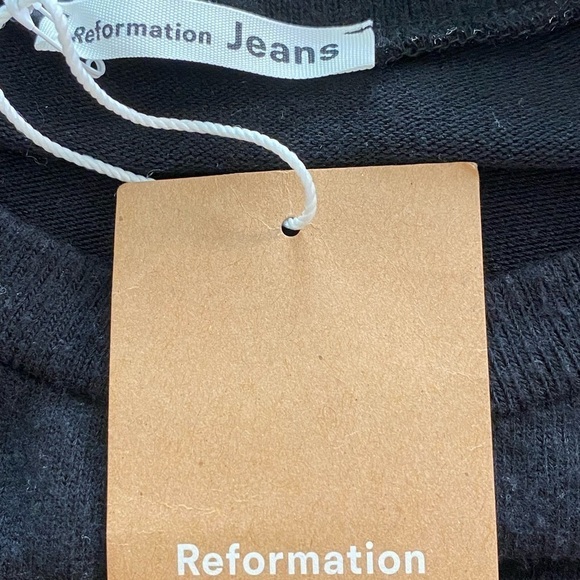Reformation Black Crop Taylor Sweatshirt New size small - Picture 6 of 9